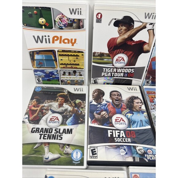 8x Wii Games Sports LOT - Tiger Woods Golf, Soccer, Tennis, Wipeout, Fish TESTED - Picture 3 of 12